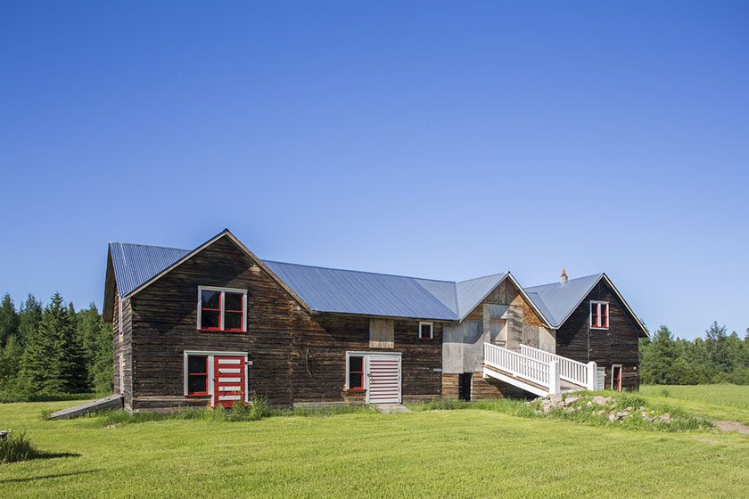 historic barn in field