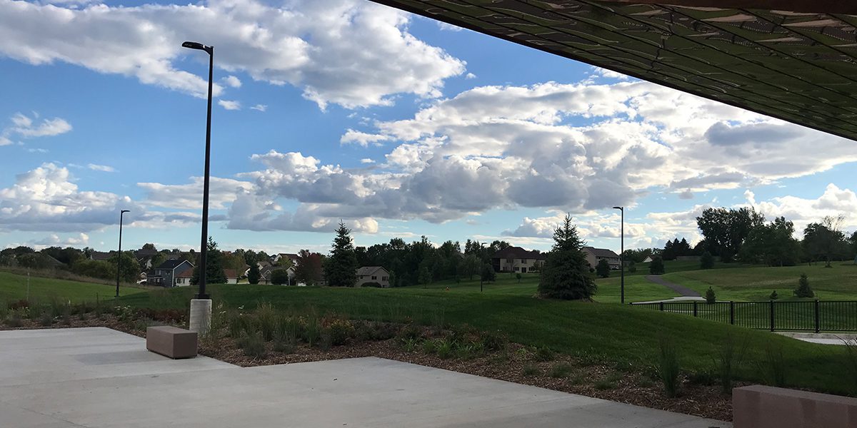 View from the main entrance of Overland Elementary school of the neighborhood