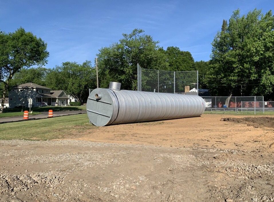 underground water tank awaiting installation