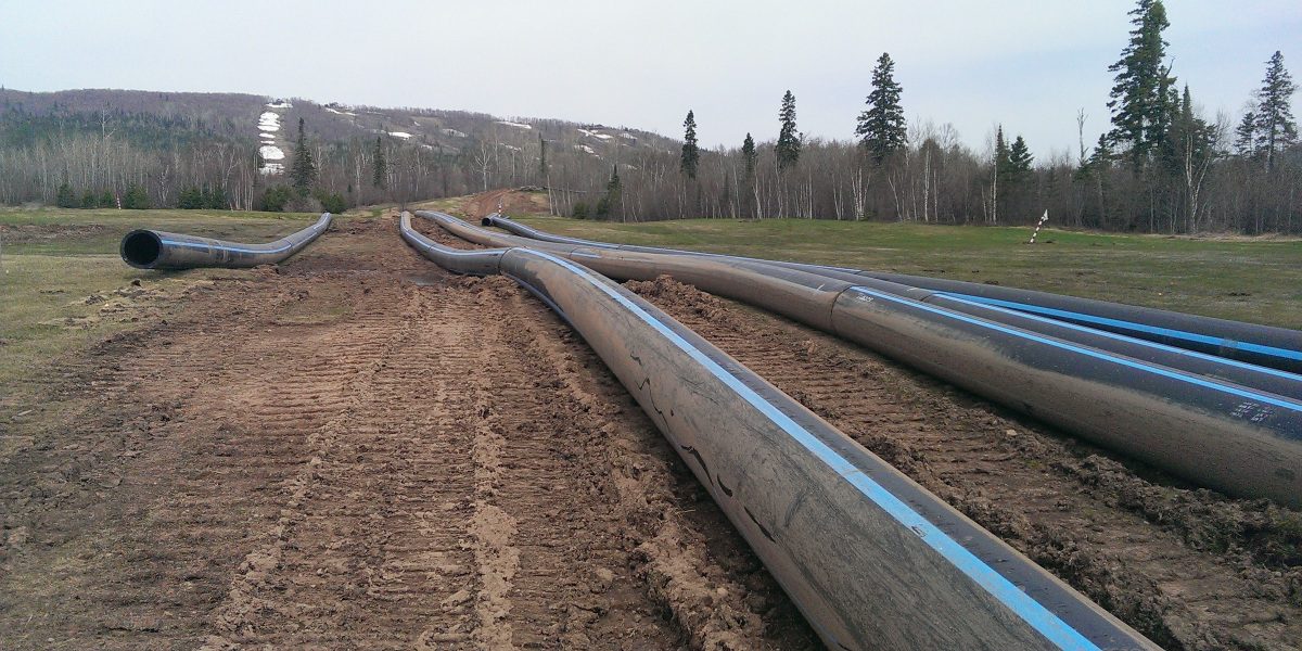 Massive pipes on landscape